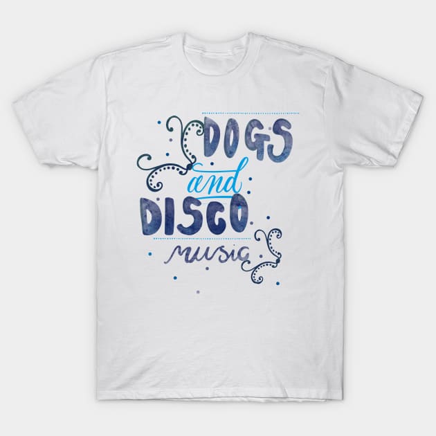 Dogs and Disco Music Pets, Old School T-shirt T-Shirt by PhantomDesign